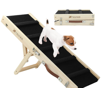 Adjustable Wooden Pet Dog Ladder - Foldable Ramp