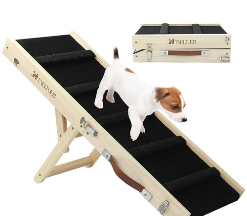Adjustable Wooden Pet Dog Ladder - Foldable Ramp